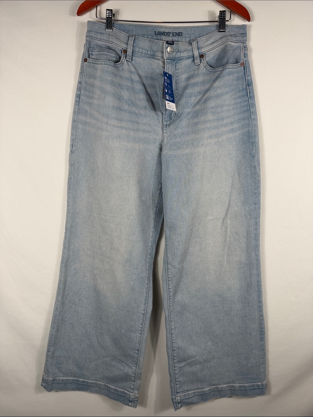 Lands' End High Rise Light Blue Wide Leg Jeans. Womens Size 12. NWT